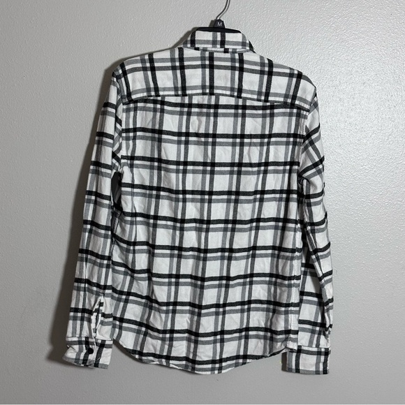 American Eagle Men Black/White Plaid Button Flannel Shirt Super Soft Size XS - Picture 5 of 7